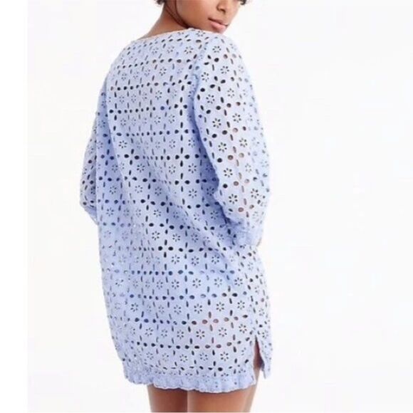 J.Crew Laser-Cut Eyelet Tunic Coverup in Midnight Navy Size S - Picture 2 of 12